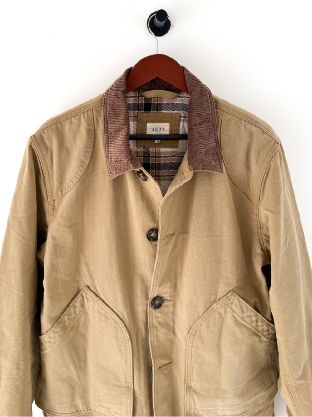 New AE77 Premium Twill Chore Jacket Cotton Silk Flannel Lined Mens Size M Barn - Picture 5 of 14
